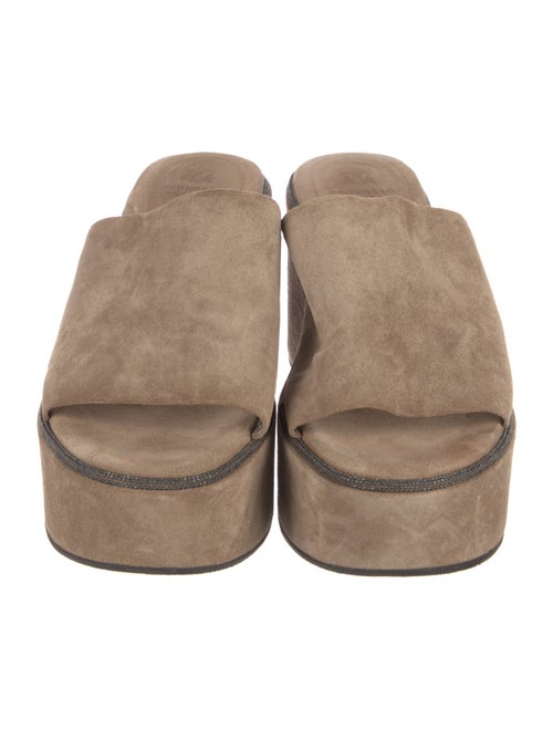 Brunello Cucinelli Monili Suede Slides