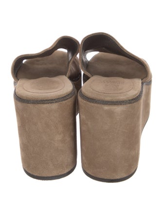Brunello Cucinelli Monili Suede Slides
