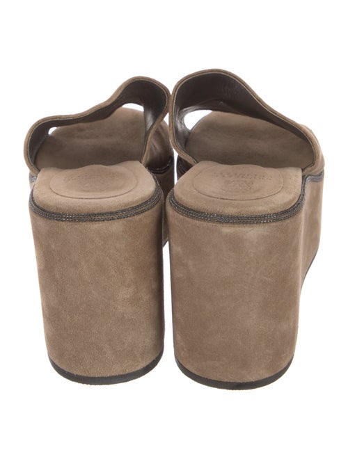 Brunello Cucinelli Monili Suede Slides