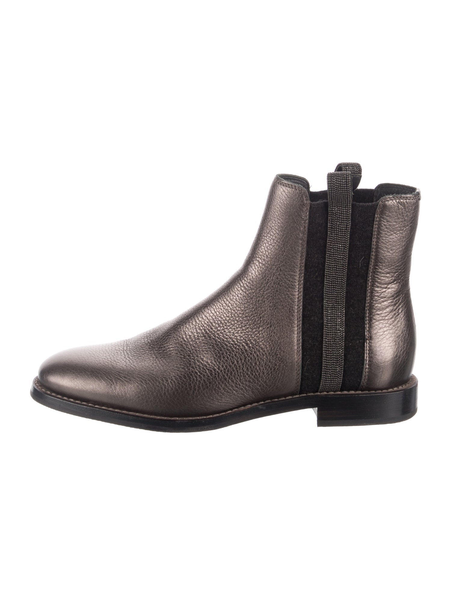 Brunello Cucinelli Monili Leather Chelsea Boots