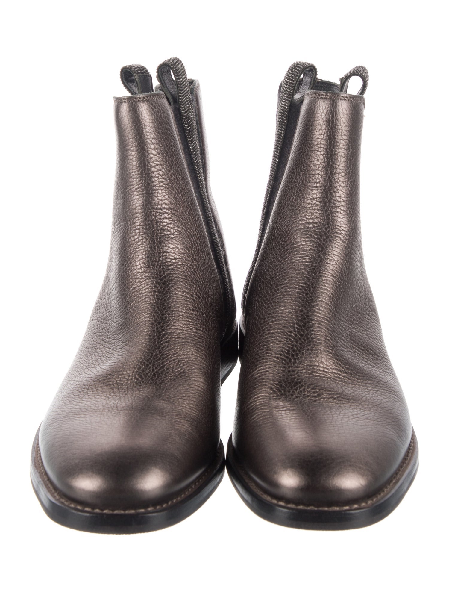 Brunello Cucinelli Monili Leather Chelsea Boots