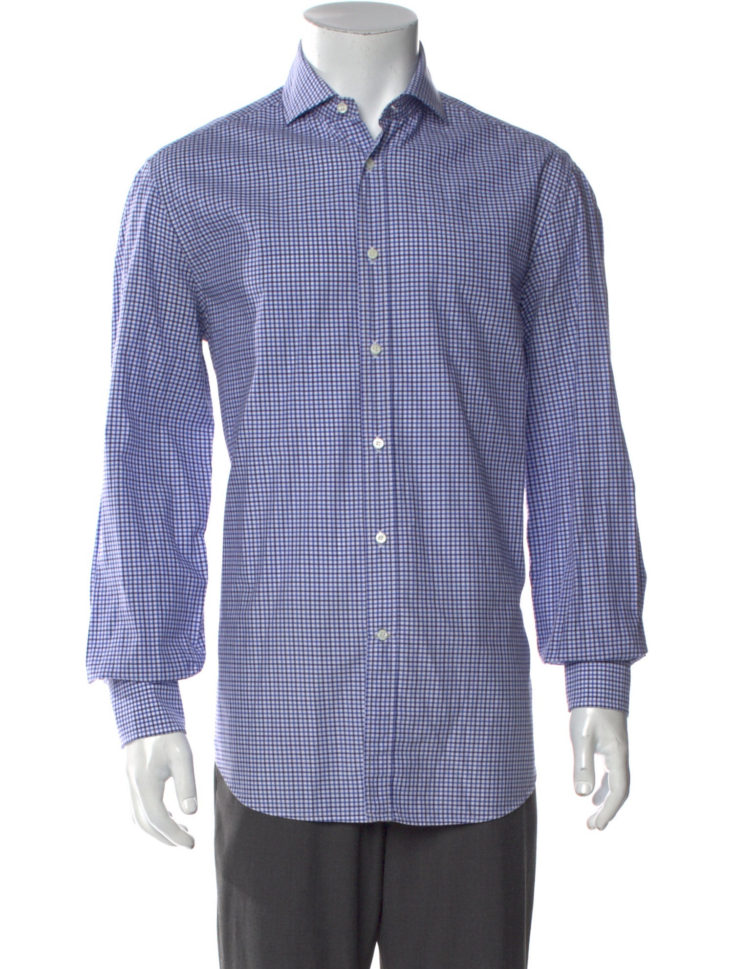 Brunello Cucinelli Plaid Print Long Sleeve Shirt