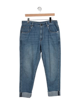 Brunello Cucinelli High-Rise Straight Leg Jeans