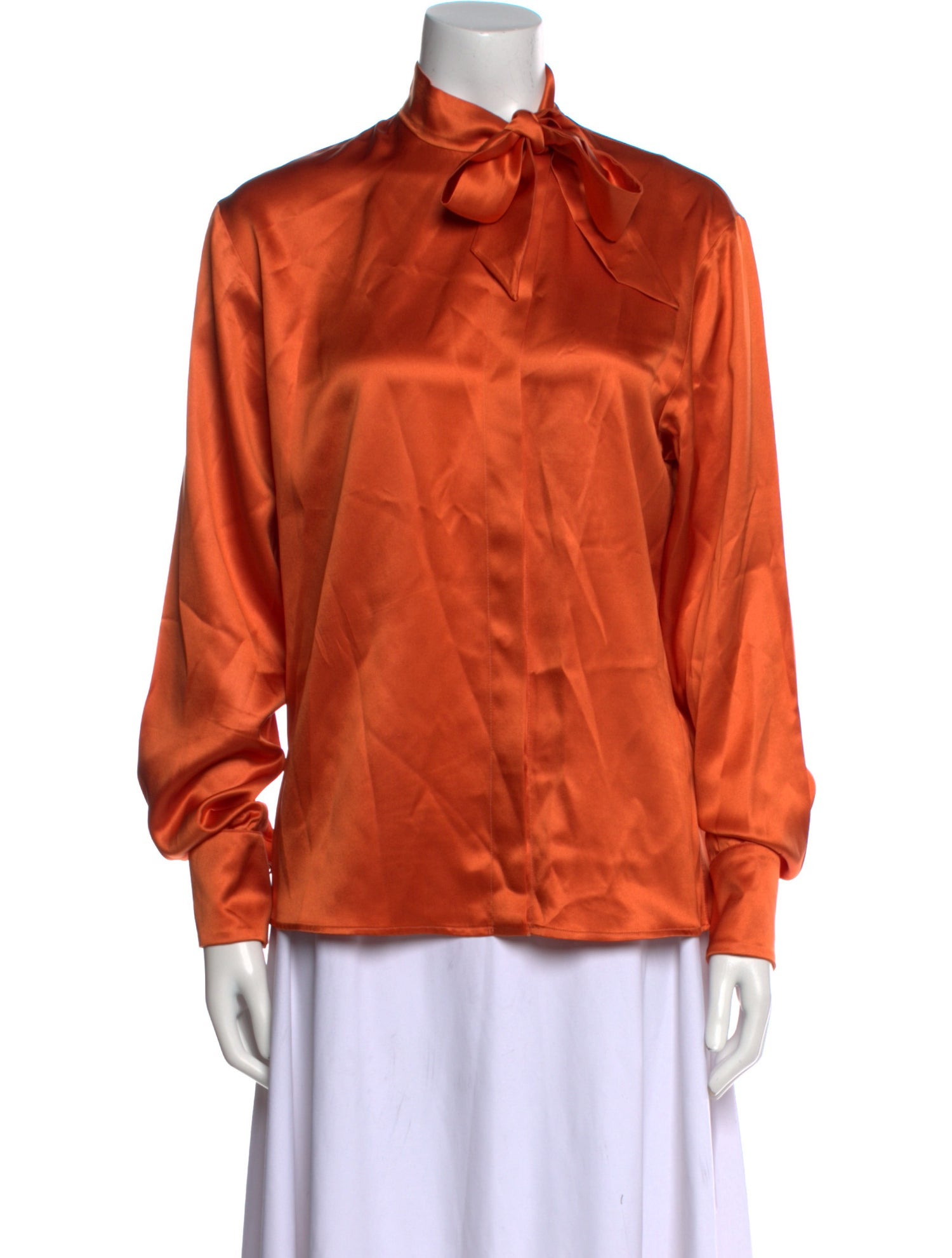 Bottega Veneta Silk Mock Neck Button-Up Top