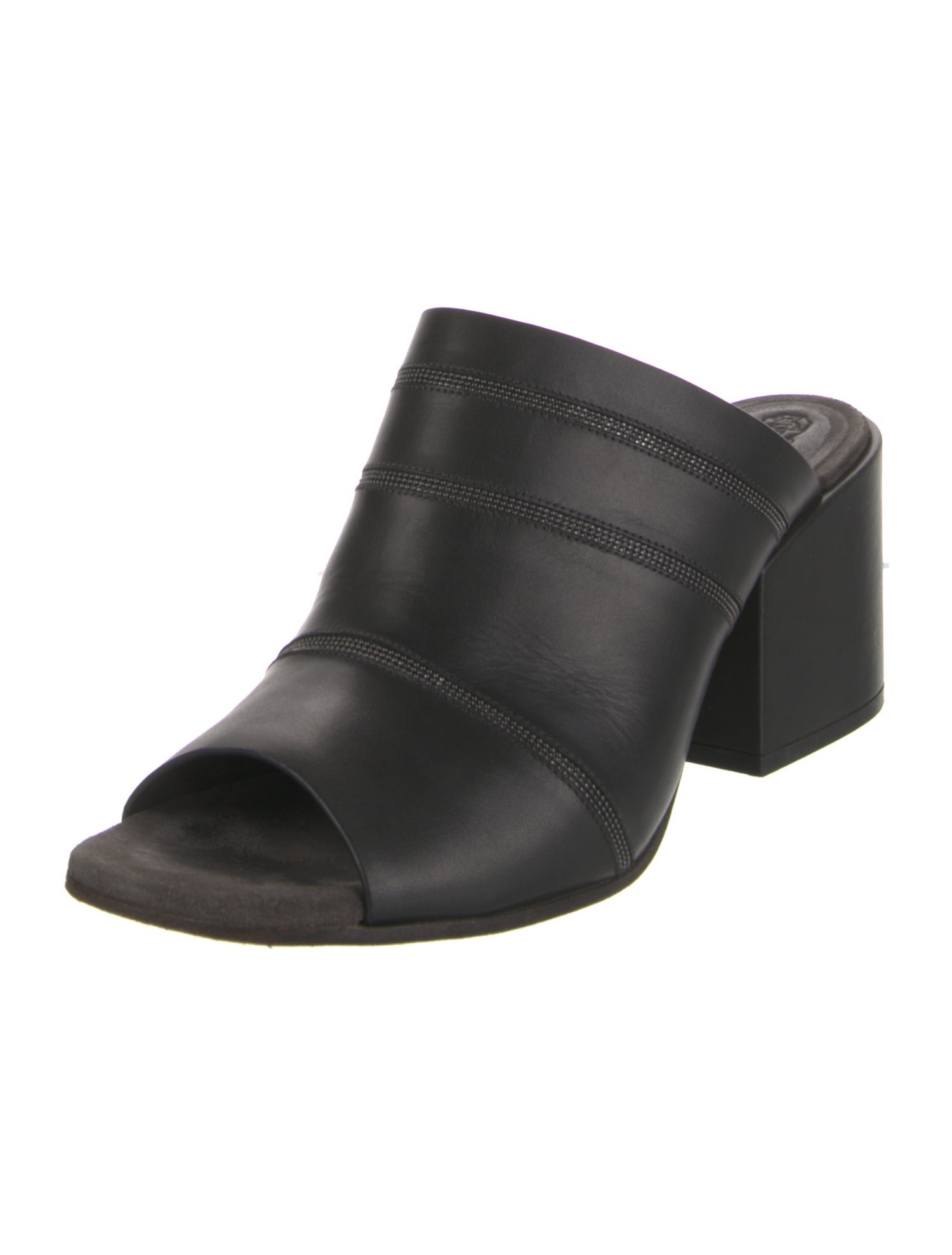 Brunello Cucinelli Leather Beaded Accents Mules