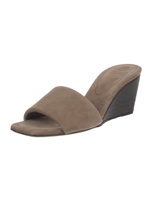 Brunello Cucinelli Monili Suede Slides