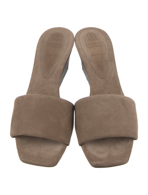 Brunello Cucinelli Monili Suede Slides