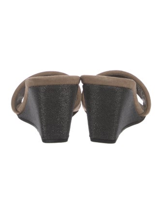 Brunello Cucinelli Monili Suede Slides