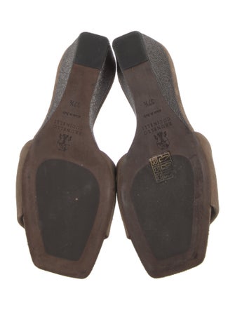 Brunello Cucinelli Monili Suede Slides