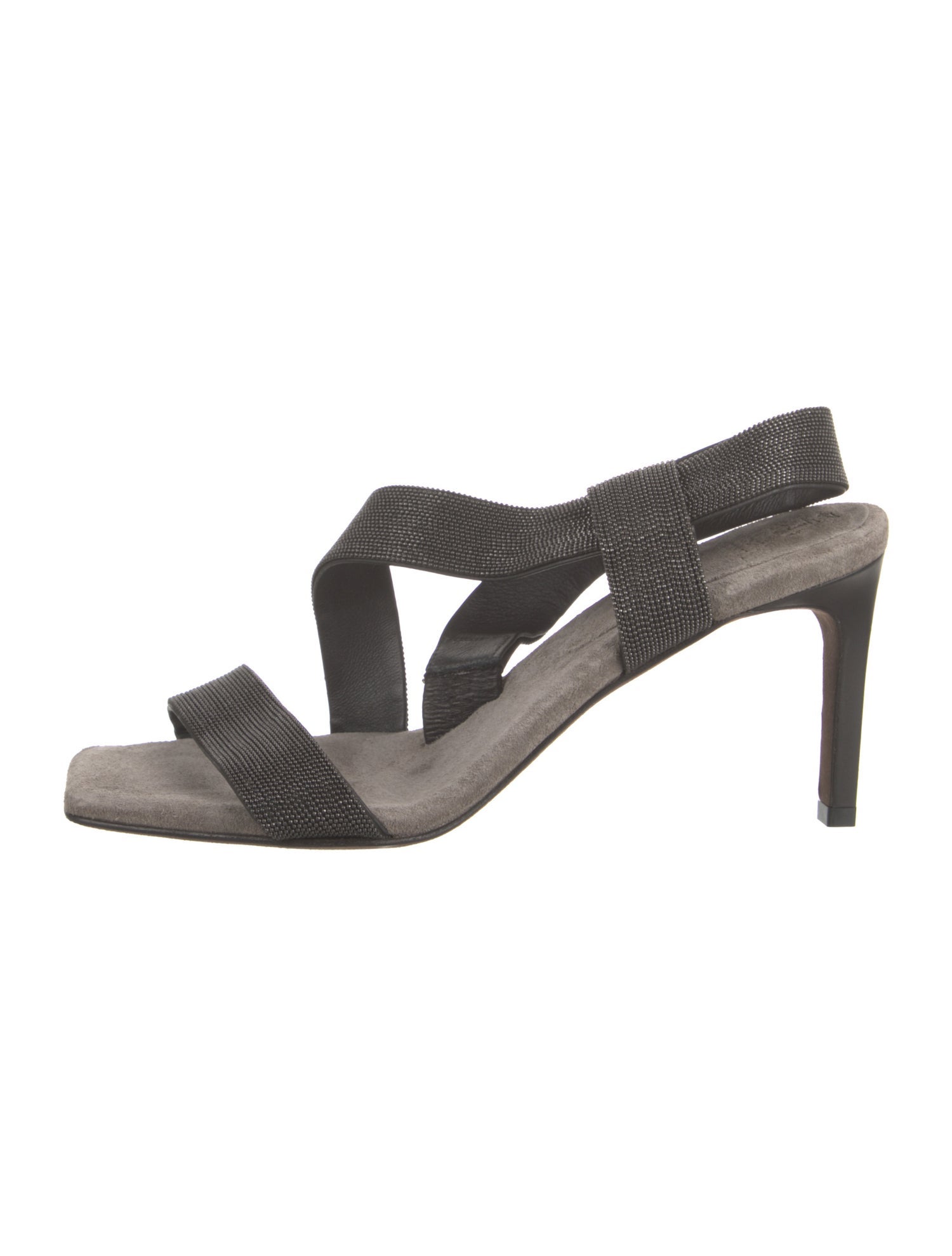 Brunello Cucinelli Beaded Accents Slingback Sandals