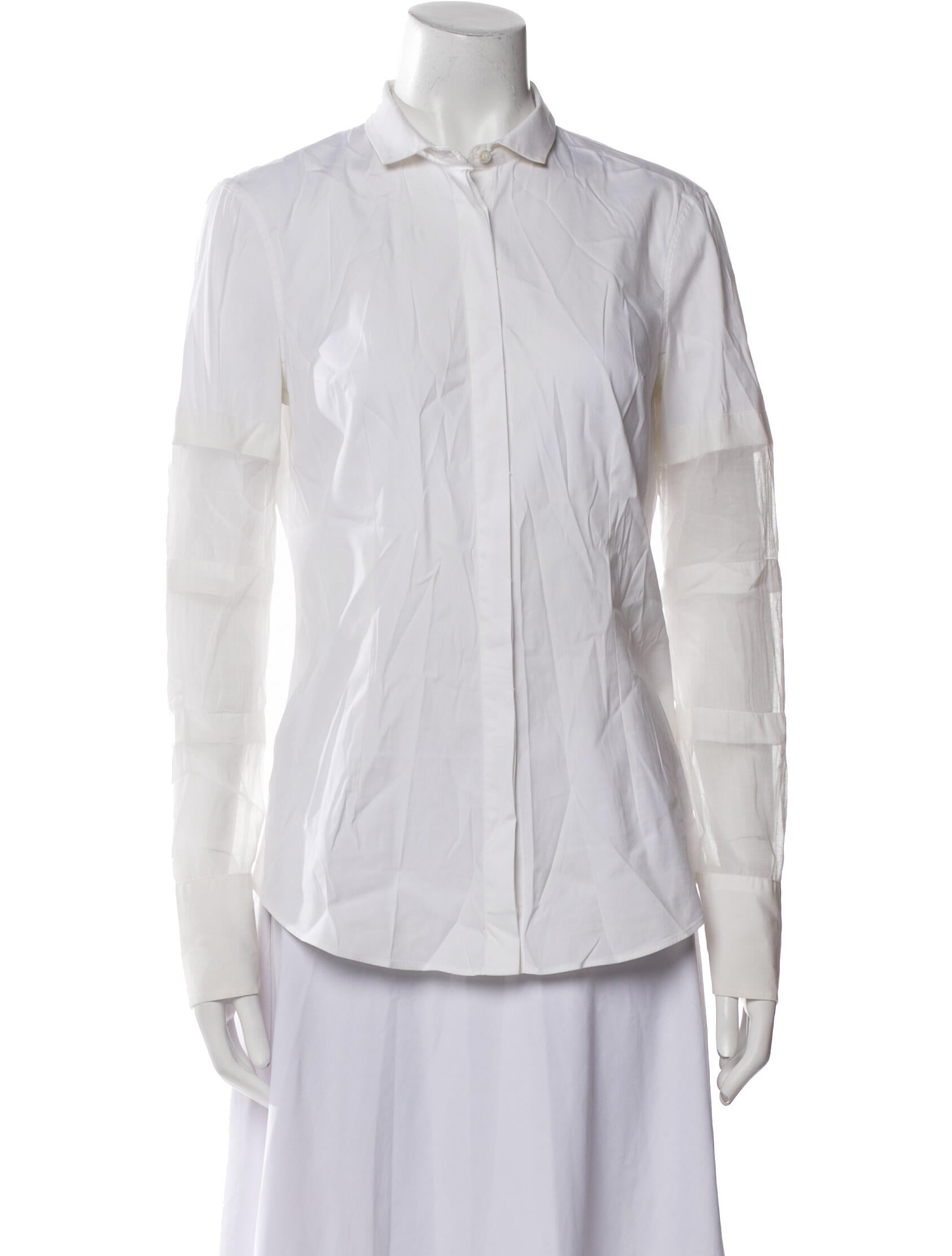 Brunello Cucinelli Long Sleeve Button-Up Top