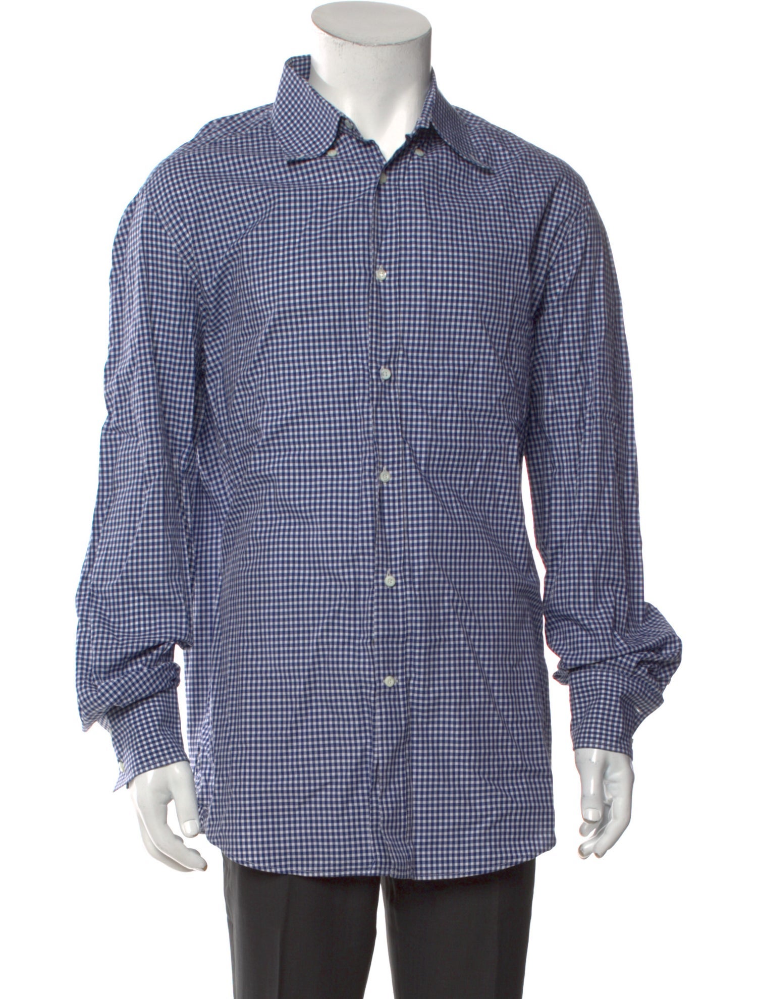 Brunello Cucinelli Plaid Print Long Sleeve Dress Shirt