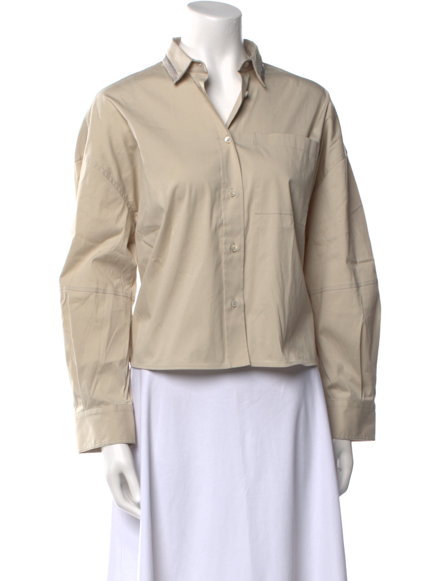 Brunello Cucinelli Long Sleeve Button-Up Top w/ Tags