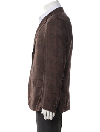 Brunello Cucinelli Linen Plaid Print Blazer