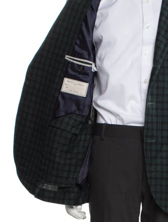Brunello Cucinelli Linen Plaid Print Blazer