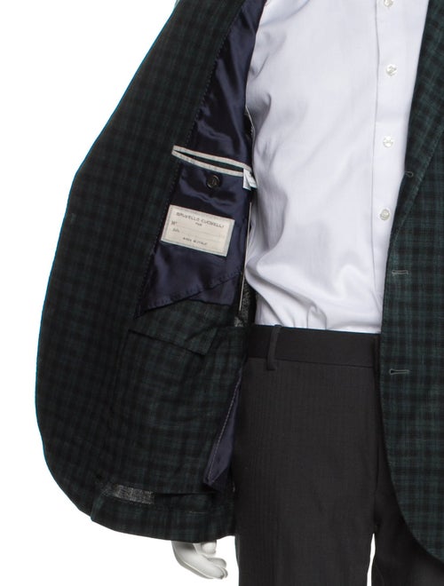 Brunello Cucinelli Linen Plaid Print Blazer