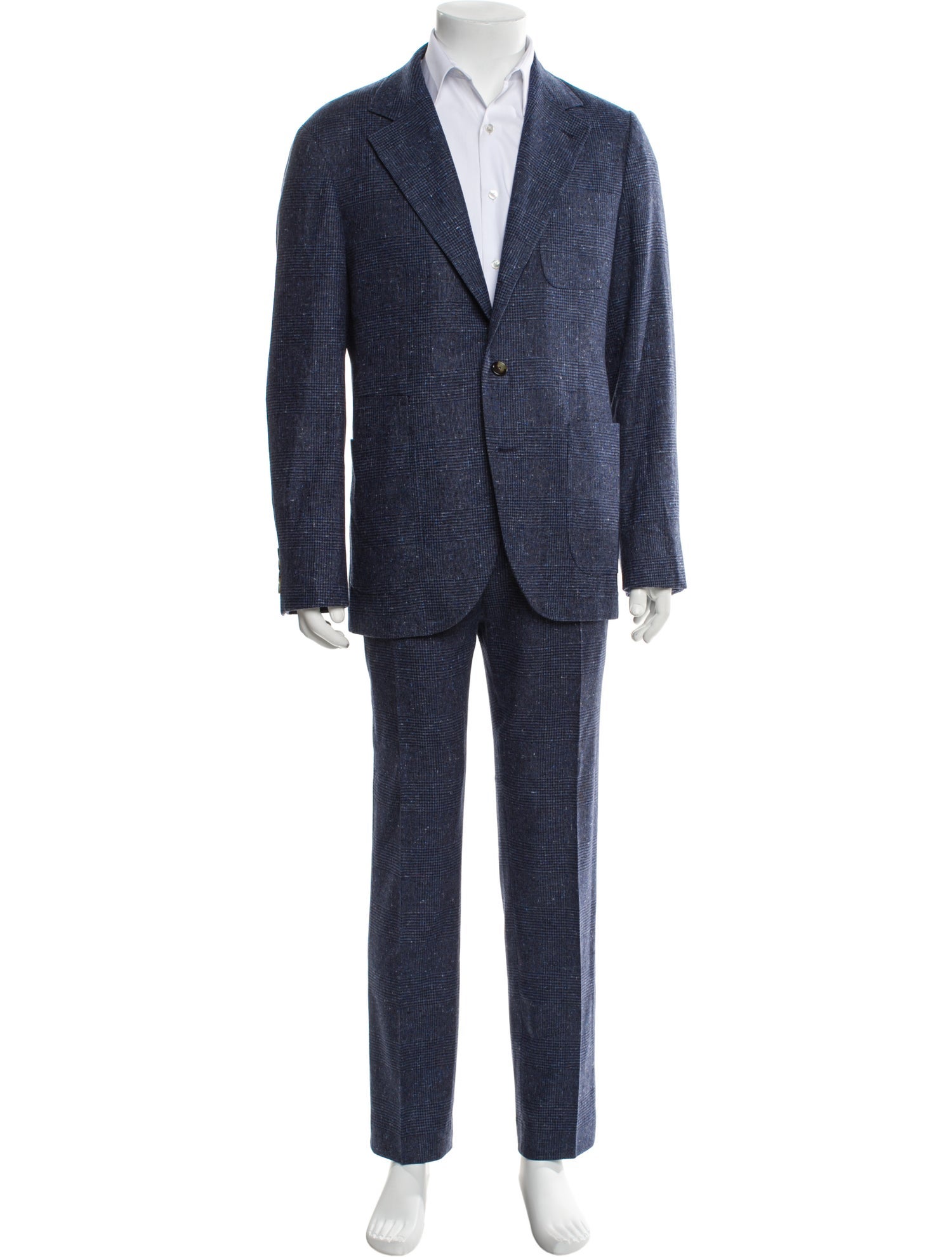 Brunello Cucinelli Plaid Print Two-Piece Suit