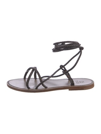 Brunello Cucinelli Monili Leather Gladiator Sandals