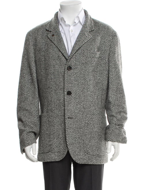 Brunello Cucinelli Cashmere Tweed Pattern Peacoat