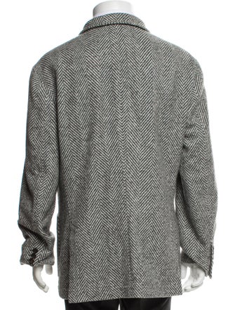 Brunello Cucinelli Cashmere Tweed Pattern Peacoat