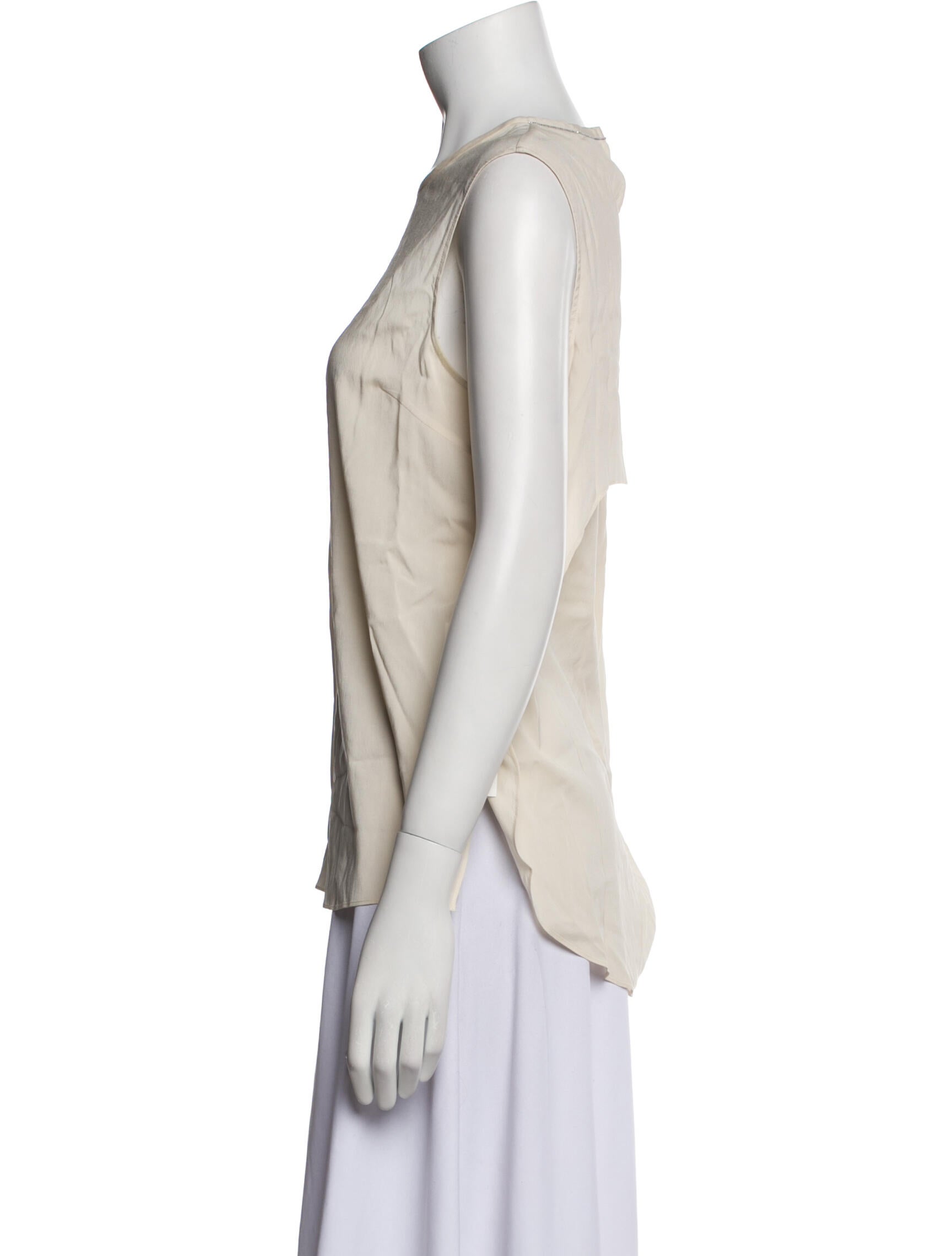 Brunello Cucinelli Silk Crew Neck Top