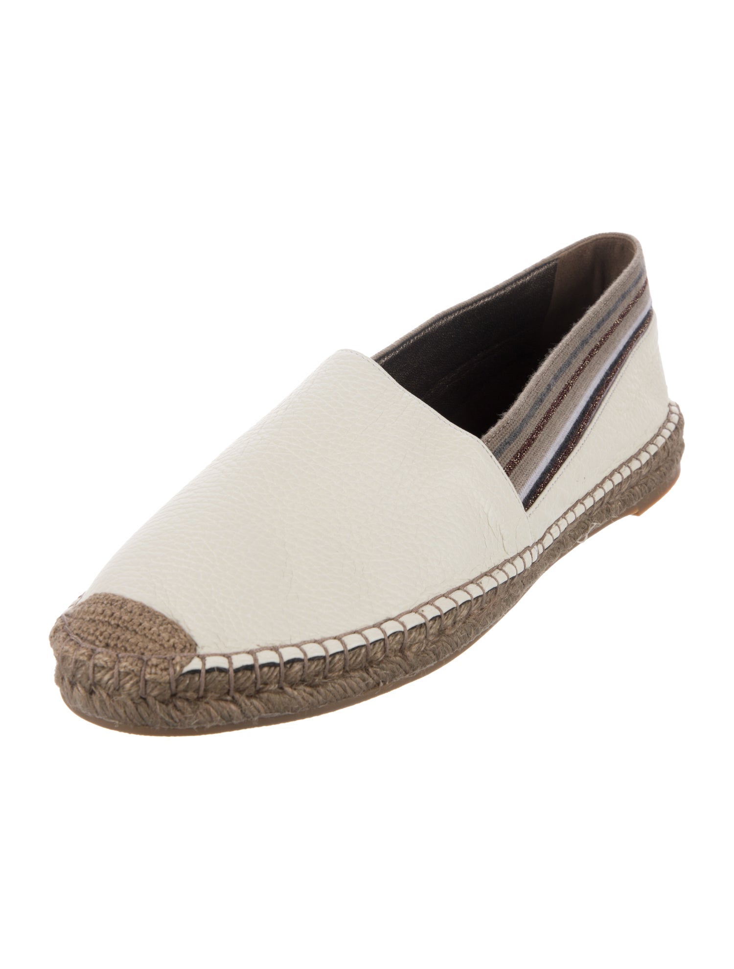Brunello Cucinelli Leather Colorblock Pattern Espadrilles w/ Tags