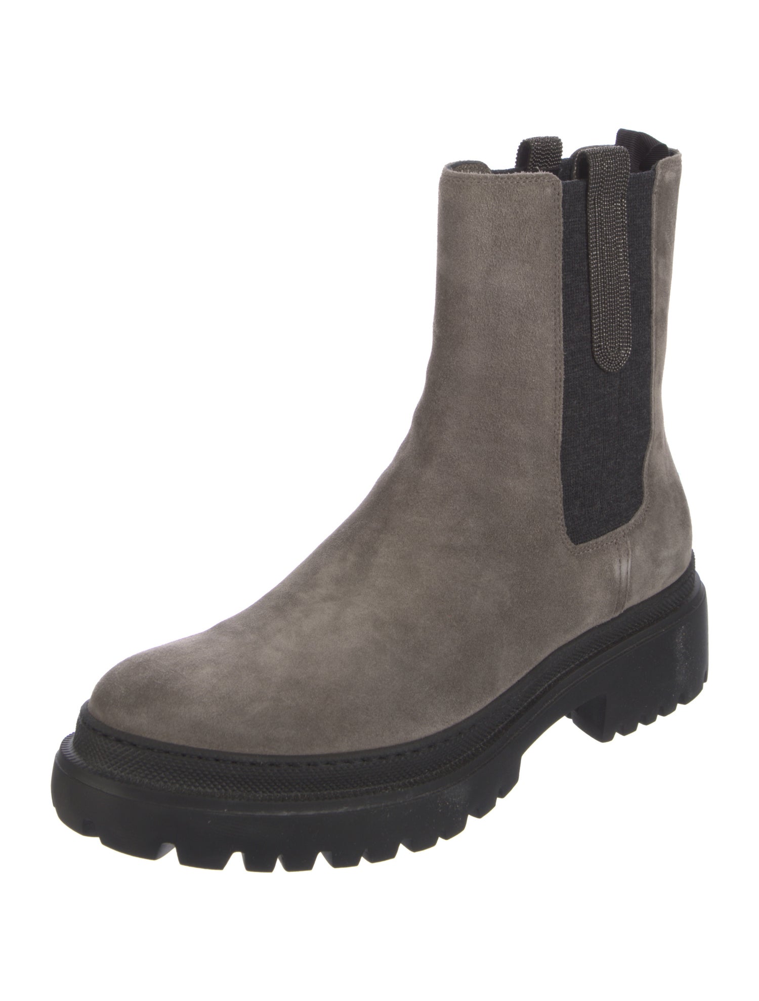 Brunello Cucinelli Monili Suede Chelsea Boots