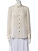 Brunello Cucinelli Silk Long Sleeve Button-Up Top