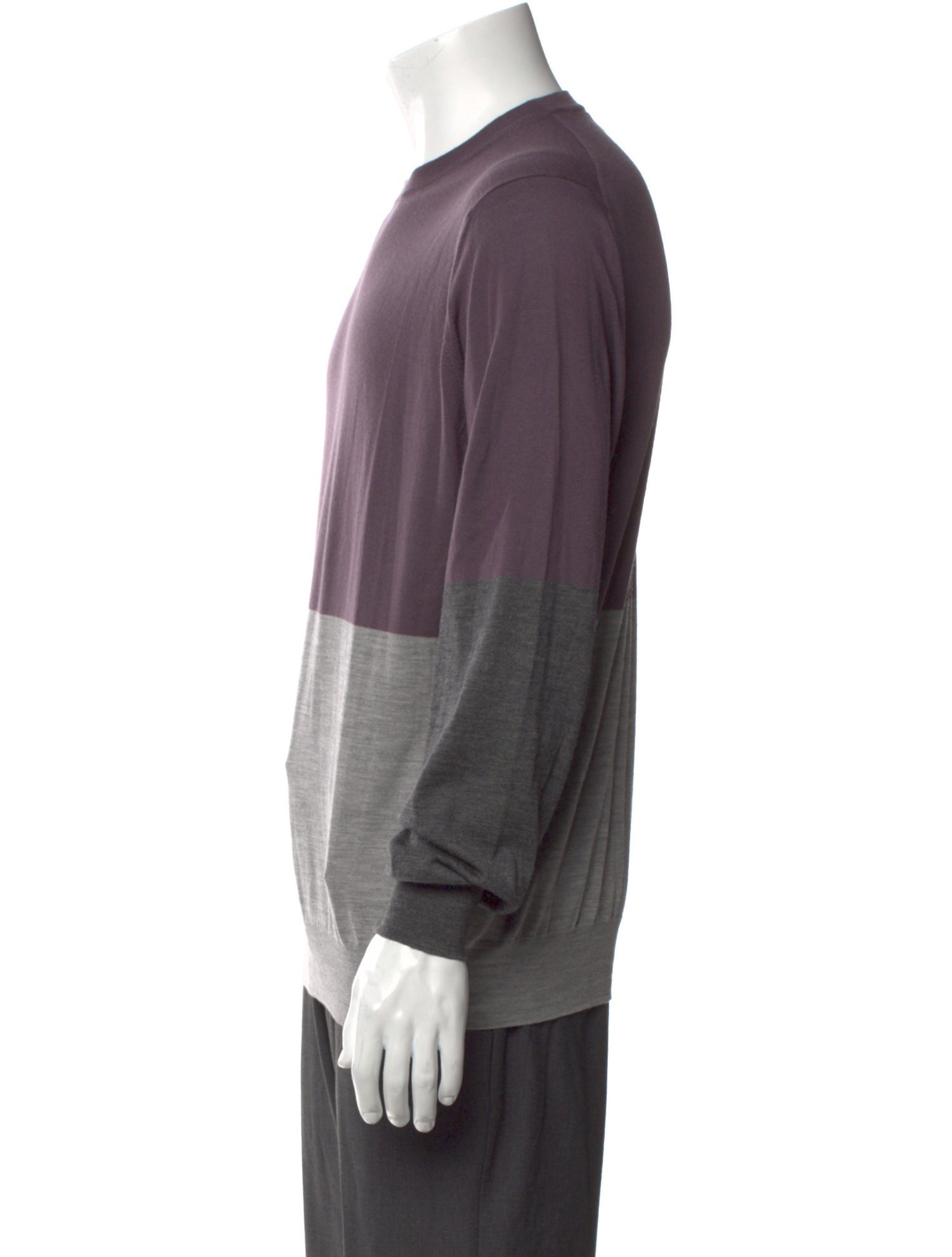 Brunello Cucinelli Virgin Wool Colorblock Pattern Pullover