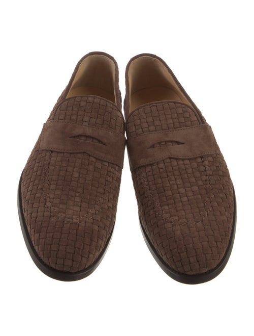 Brunello Cucinelli Suede Lasercut Accents Dress Loafers