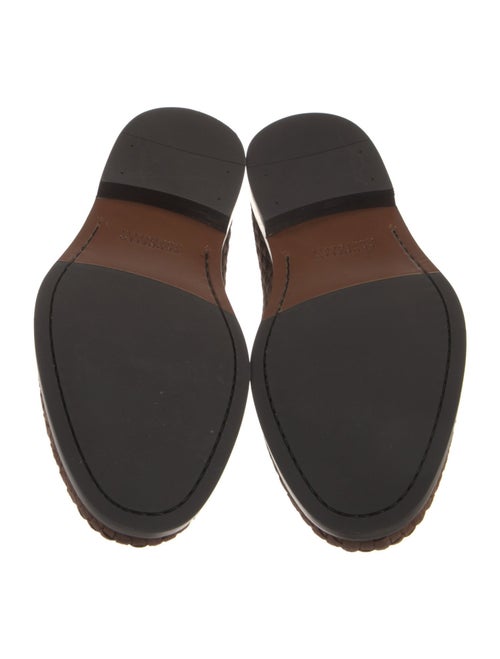 Brunello Cucinelli Suede Lasercut Accents Dress Loafers