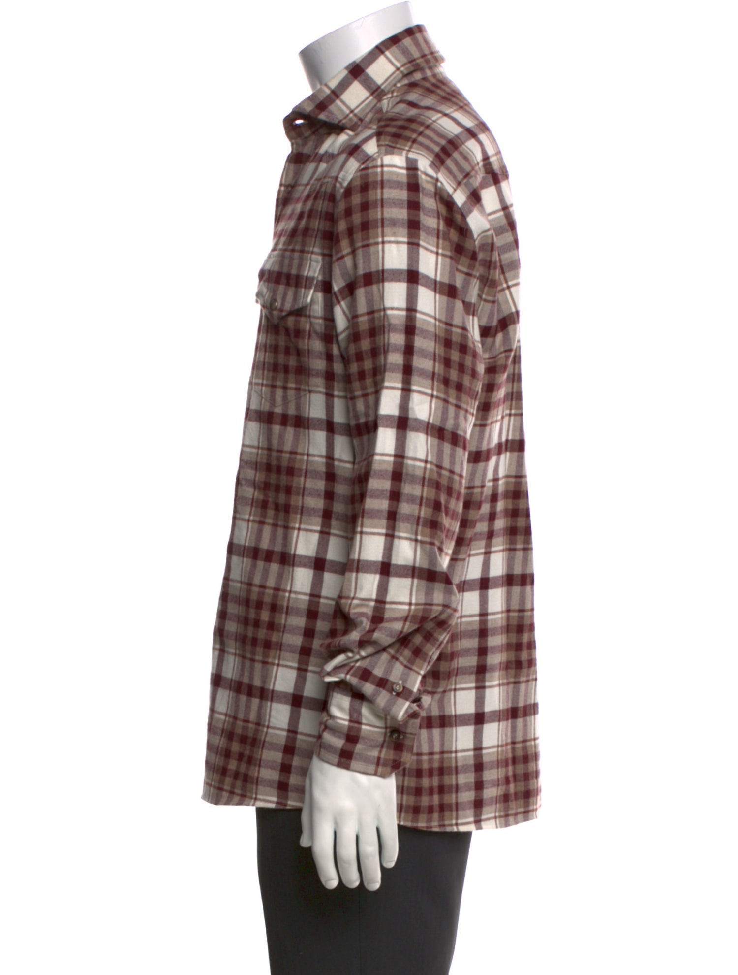 Brunello Cucinelli Plaid Print Long Sleeve Shirt