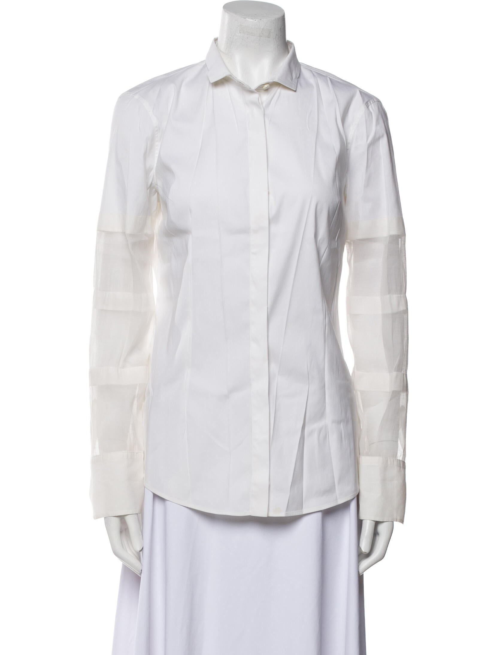 Brunello Cucinelli Long Sleeve Button-Up Top
