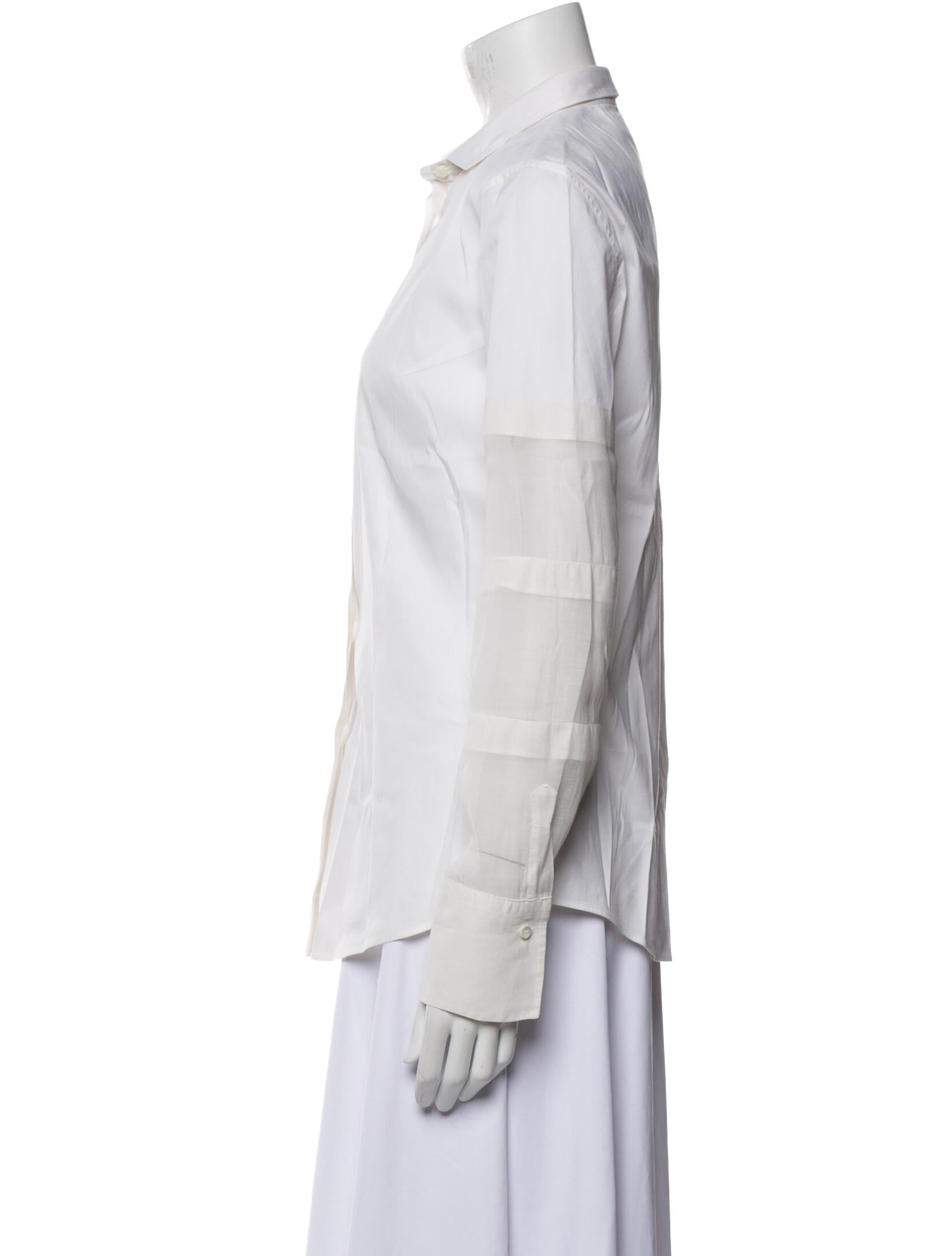 Brunello Cucinelli Long Sleeve Button-Up Top