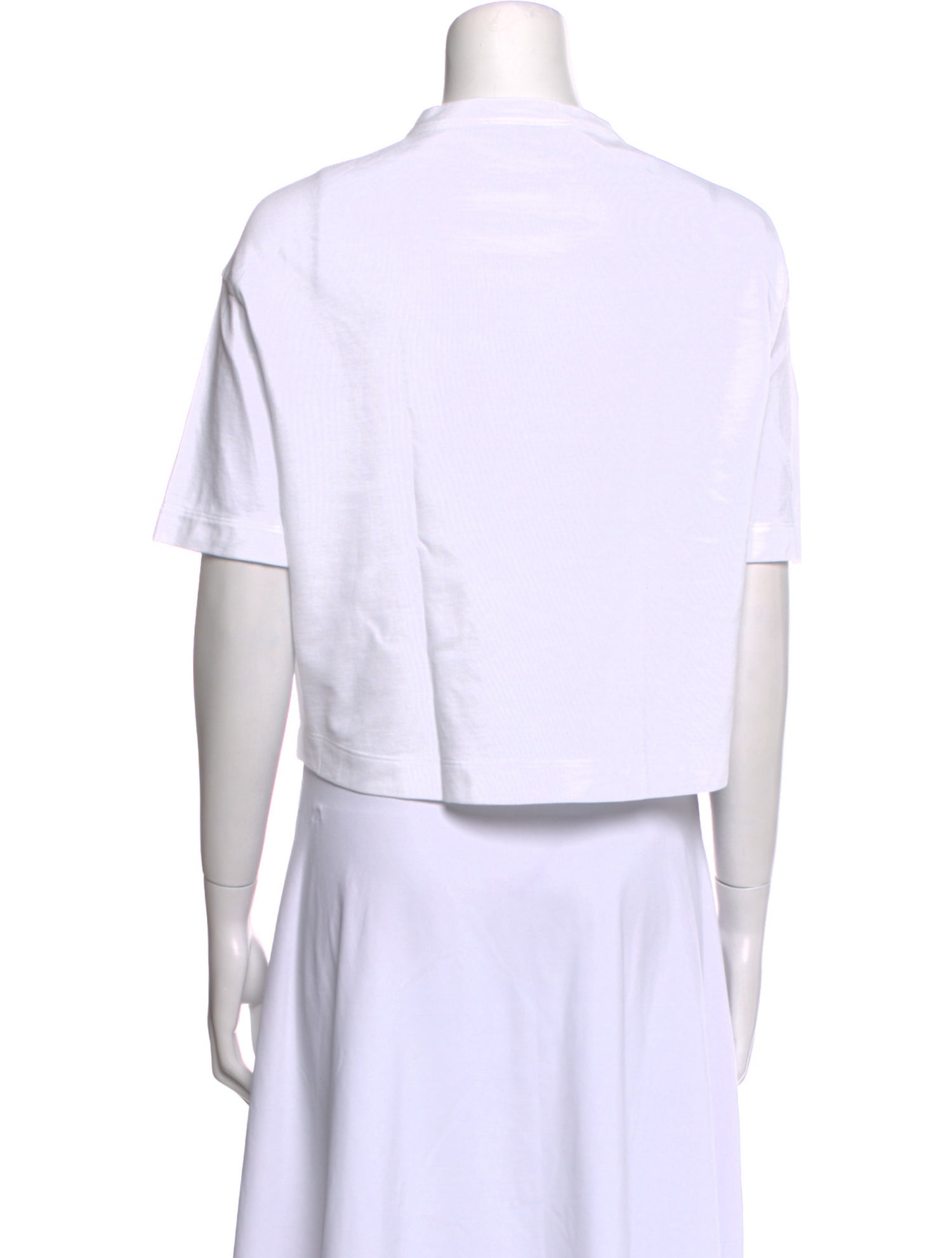 Brunello Cucinelli Crew Neck Short Sleeve Crop Top