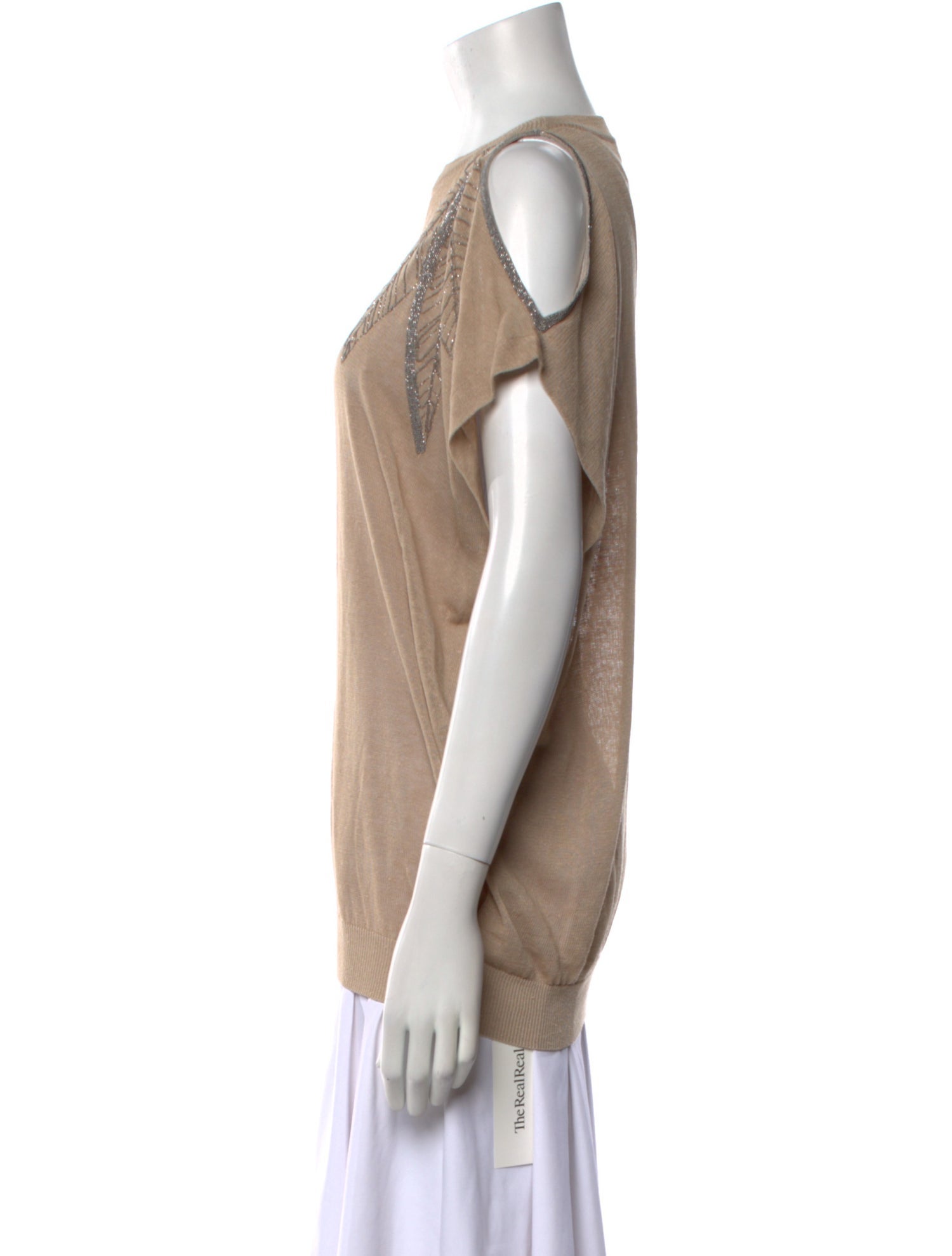 Brunello Cucinelli Linen Scoop Neck T-Shirt