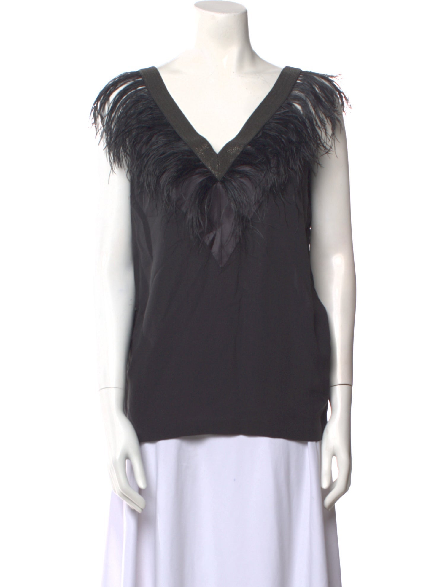 Brunello Cucinelli Silk V-Neck Top w/ Tags