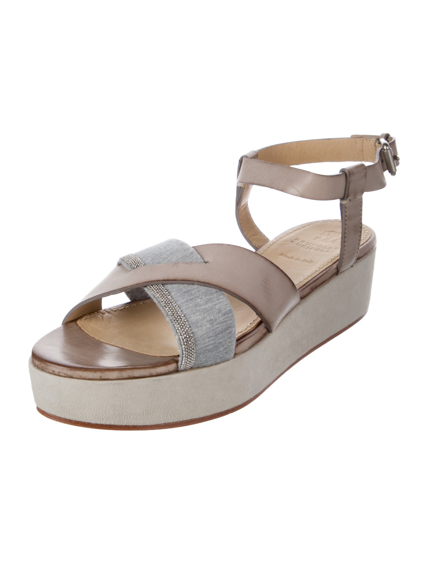 Brunello Cucinelli Leather Slingback Sandals w/ Tags