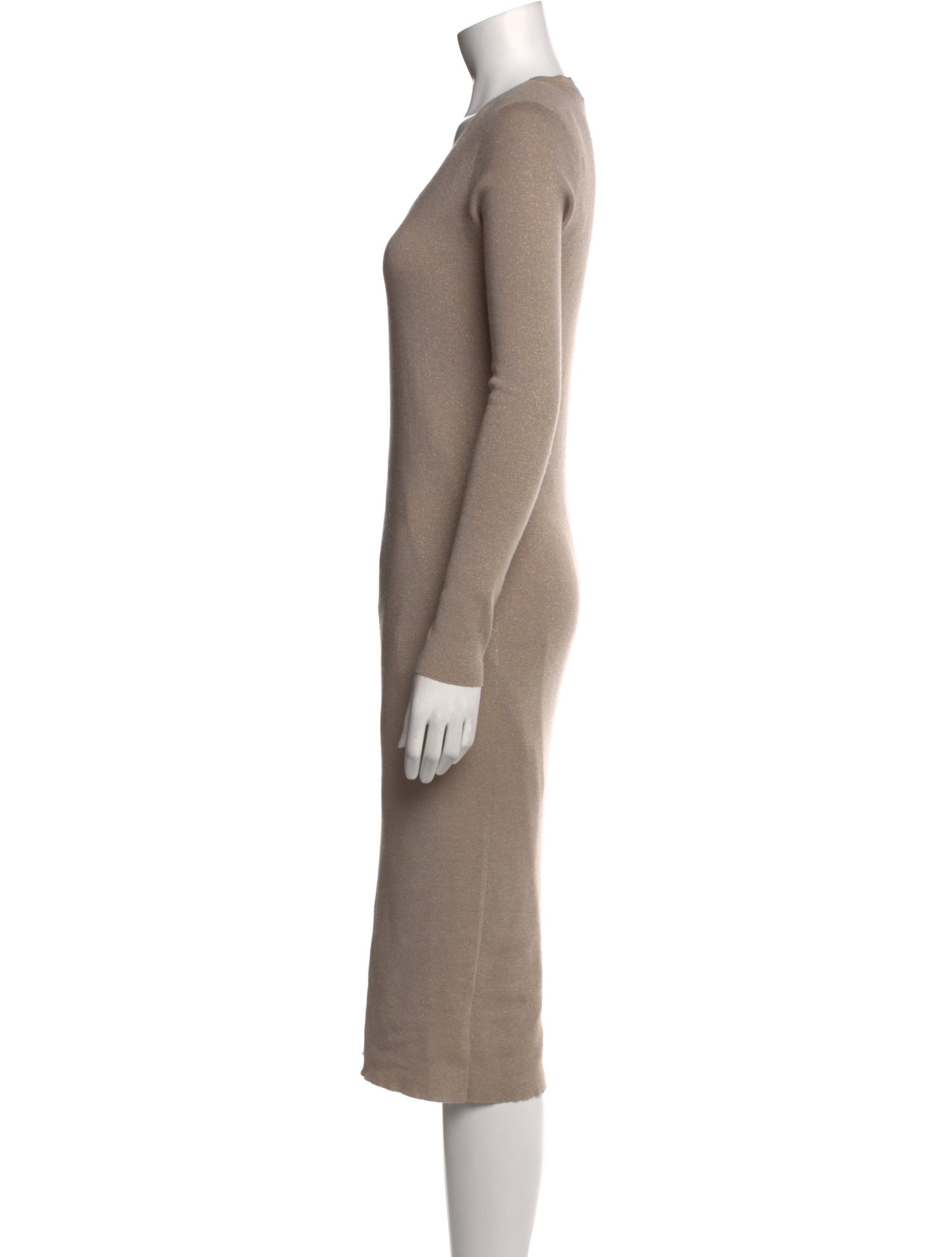 Brunello Cucinelli Scoop Neck Midi Length Dress