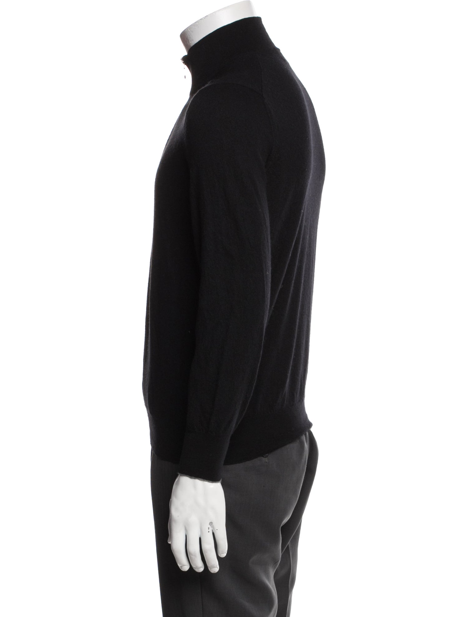 Brunello Cucinelli Virgin Wool Mock Neck Polo Sweater
