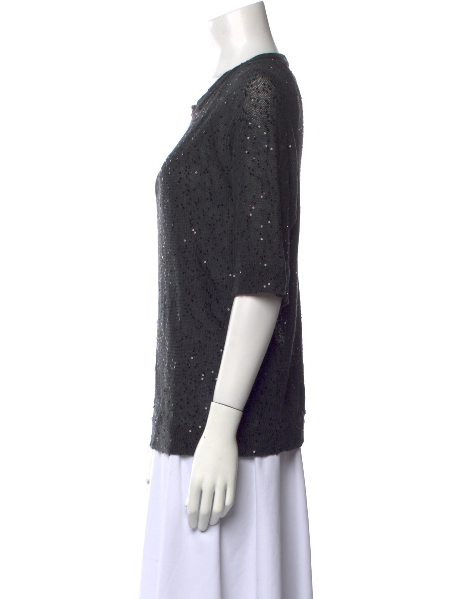 Brunello Cucinelli Linen Scoop Neck Sweater