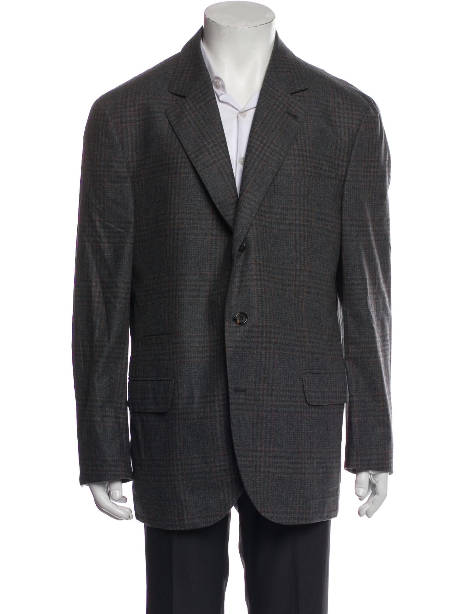 Brunello Cucinelli Wool Plaid Print Two-Piece Blazer