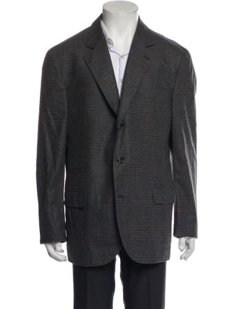 Brunello Cucinelli Wool Plaid Print Two-Piece Blazer