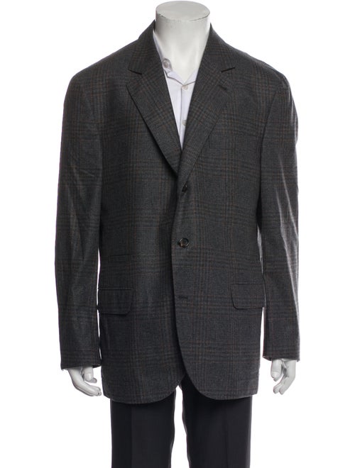 Brunello Cucinelli Wool Plaid Print Two-Piece Blazer