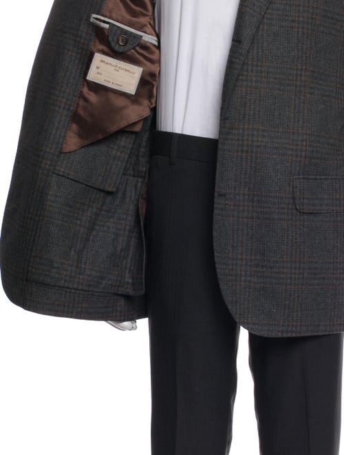Brunello Cucinelli Wool Plaid Print Two-Piece Blazer