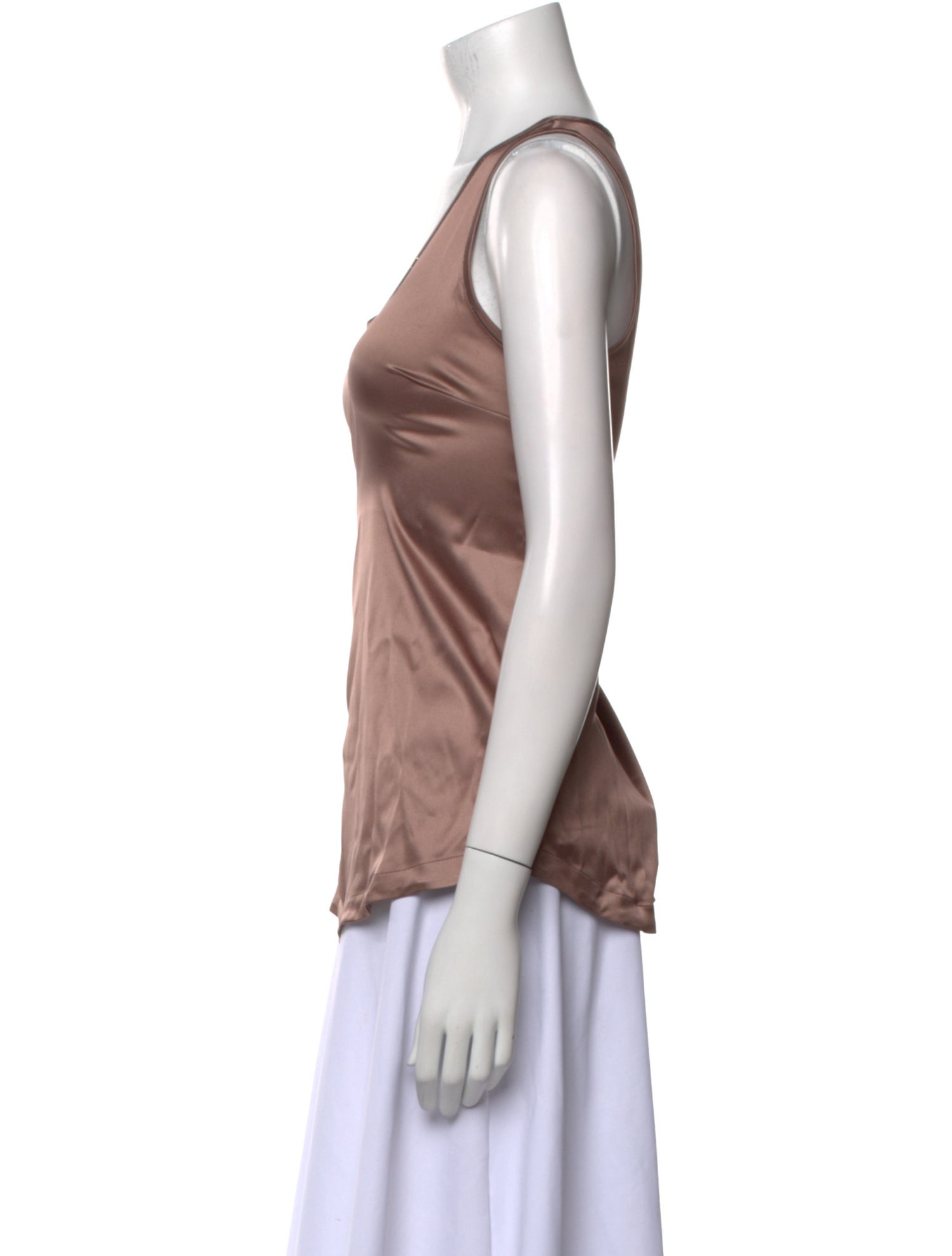 Brunello Cucinelli Silk Scoop Neck Top w/ Tags