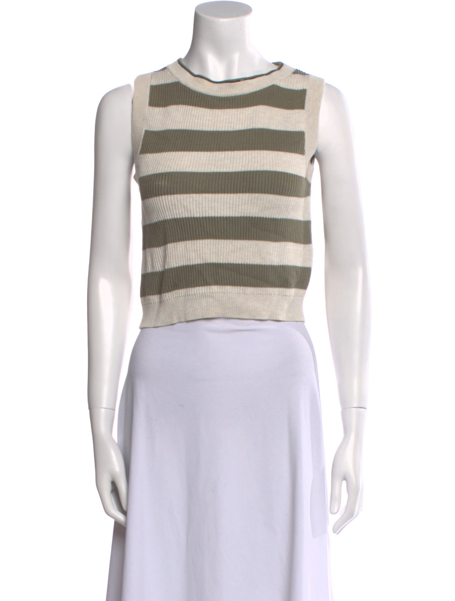 Brunello Cucinelli Cashmere Striped Crop Top