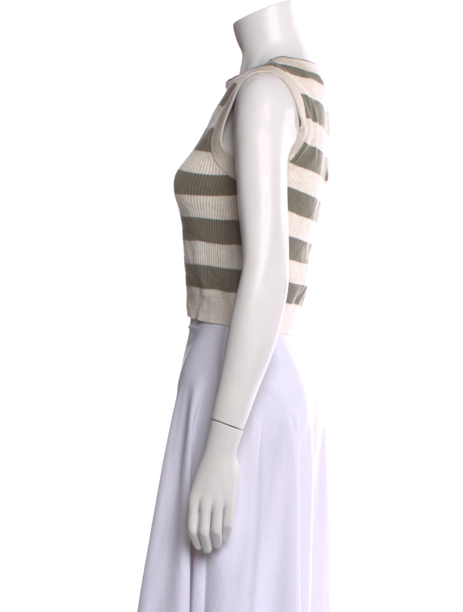 Brunello Cucinelli Cashmere Striped Crop Top