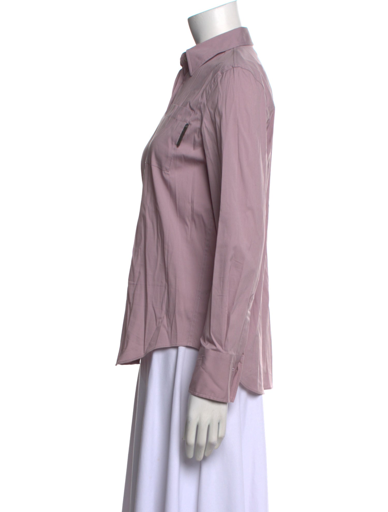 Brunello Cucinelli Long Sleeve Button-Up Top