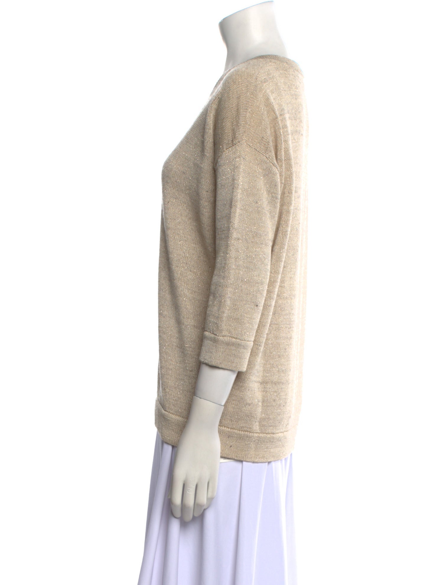Brunello Cucinelli Linen V-Neck Sweater